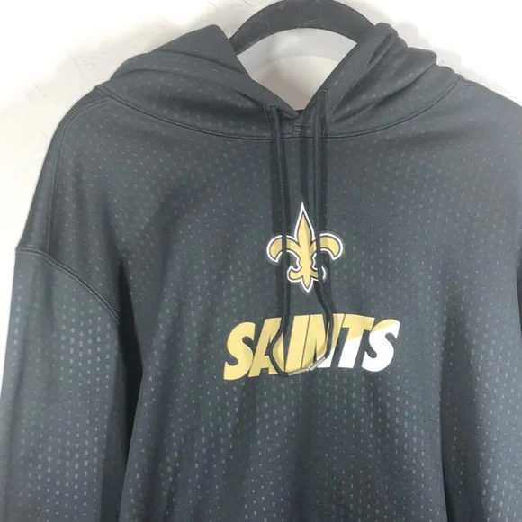 Nike NFL New Orleans Saints black hooded sweatshirt size large - Picture 2 of 12